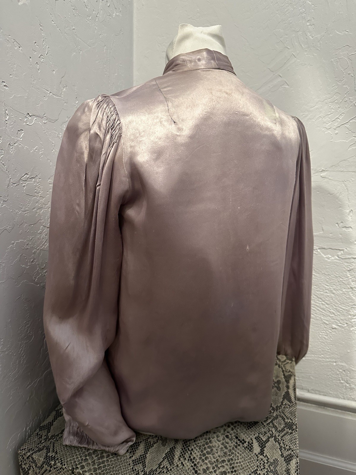 20s 30s Vintage Silk Satin Bed Jacket Lilac Purple Antique