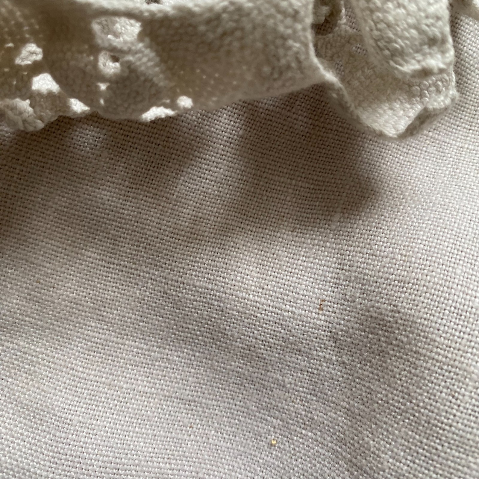 HESS FRACKMANN Linen Blouse Button Front Peasant Folk Edwardian Puff Sleeves 42