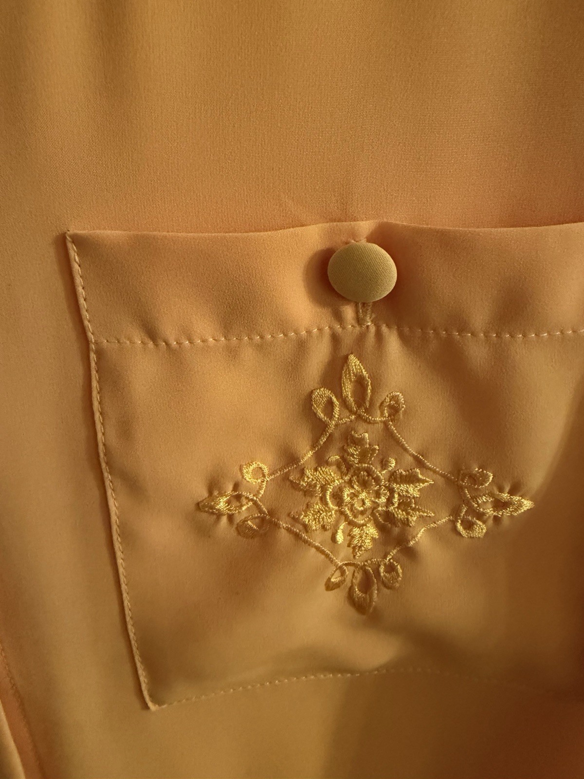 Vintage Susan Hutton Size 10 Short Sleeve Button Up Blouse Taiwan Harvest Gold
