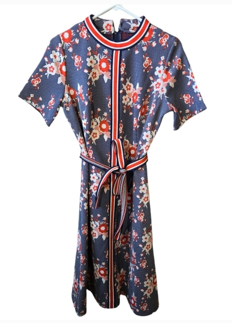 Vintage 1960s Puritan Floral Dress Forever Young Size Size 12 Made In USA