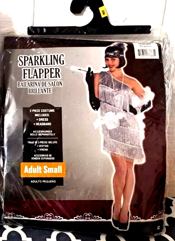 1920s Sparkling Flapper Dress Adult Small (Halloween, Costume, Dress, Dance)