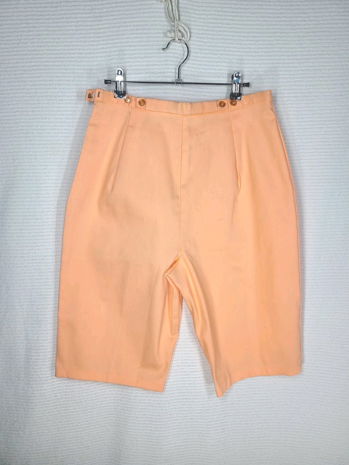 NOS Vintage 1960s Women’s Shorts 31w Large Orange Canvas Adjustable Waist Retro