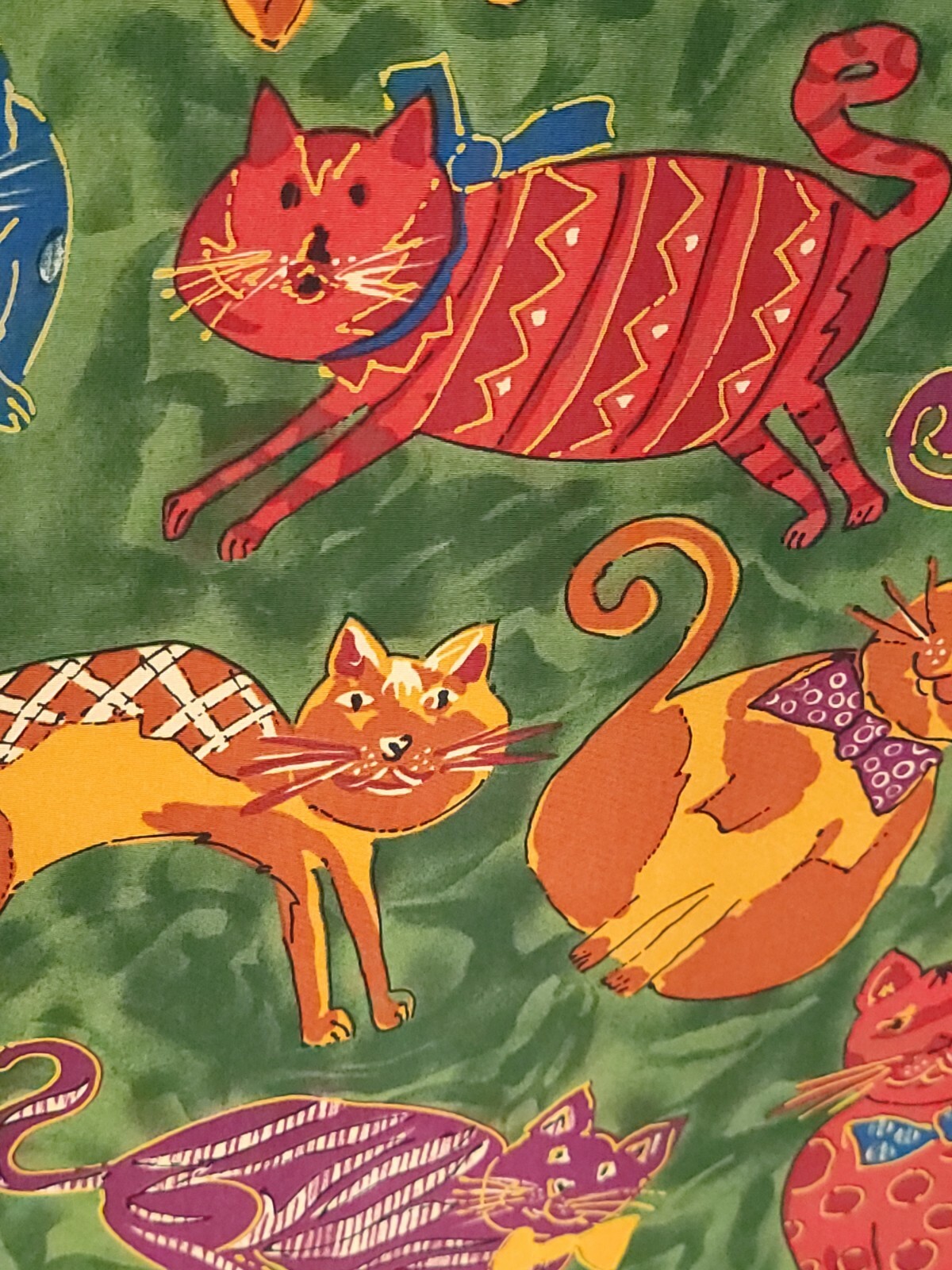 Vintage Patchington Jacket Blazer Women’s Small Multicolor Whimsical Cat Print