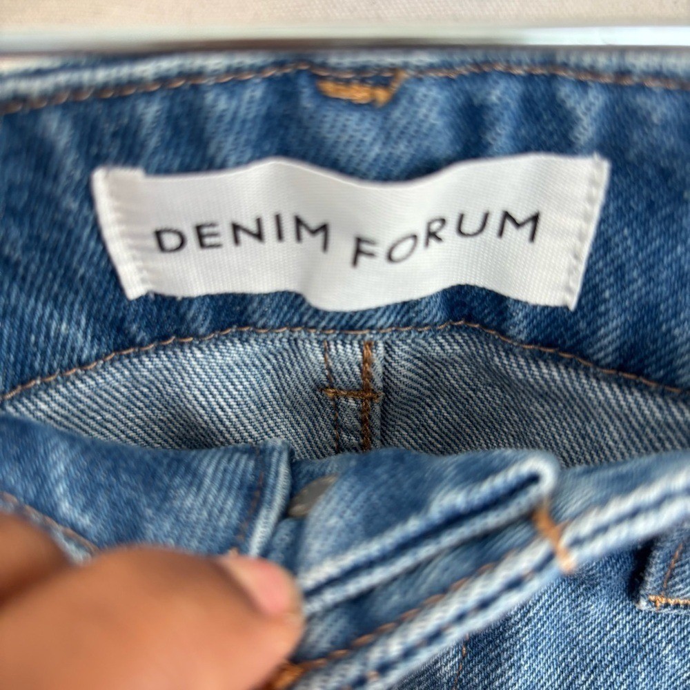 Denim Forum The ’90s Edie Lo-rise Cargo Jean in 7 Yrs Pctr Ths Bleu Size 24 NWOT