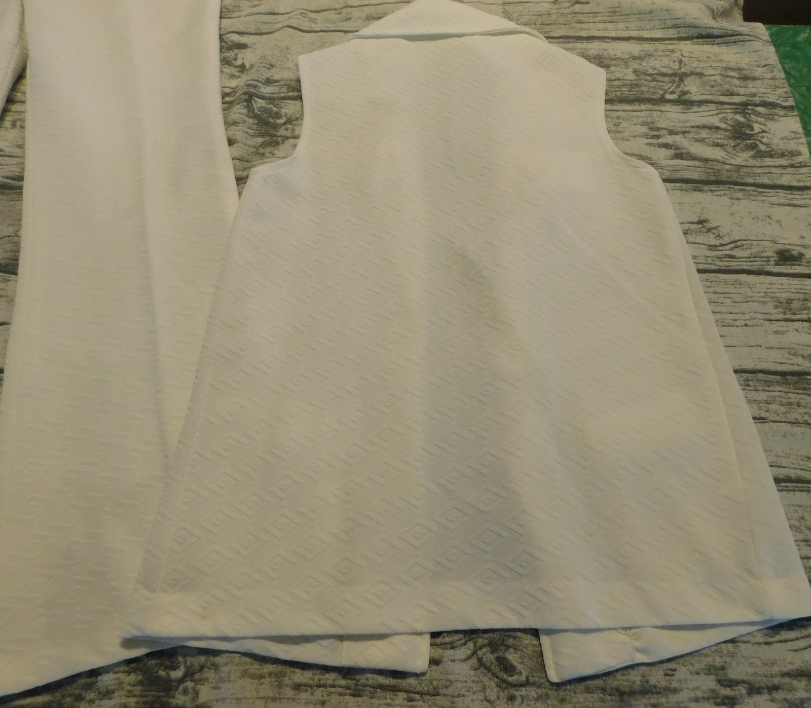 VTG 70’s POLY BELL BOTTOM PANTS TEXTURED OUTFIT SET VEST GROOVY WOMENS M/L DISCO