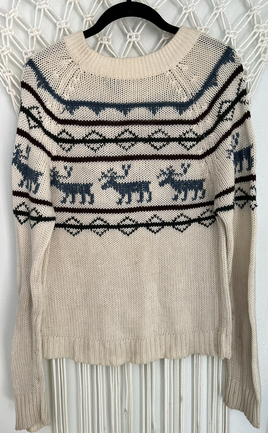 Vintage Sigallo Sweater RARE Moose/ Reindeer Small