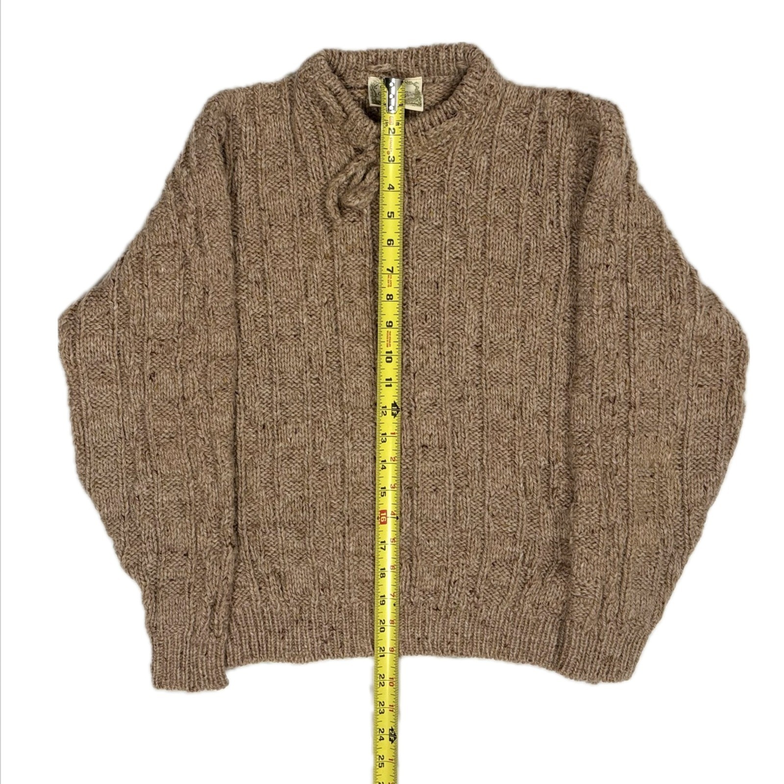 Gaelterra Woolmark loomed in Ireland New Wool light brown knit women’s 38 small