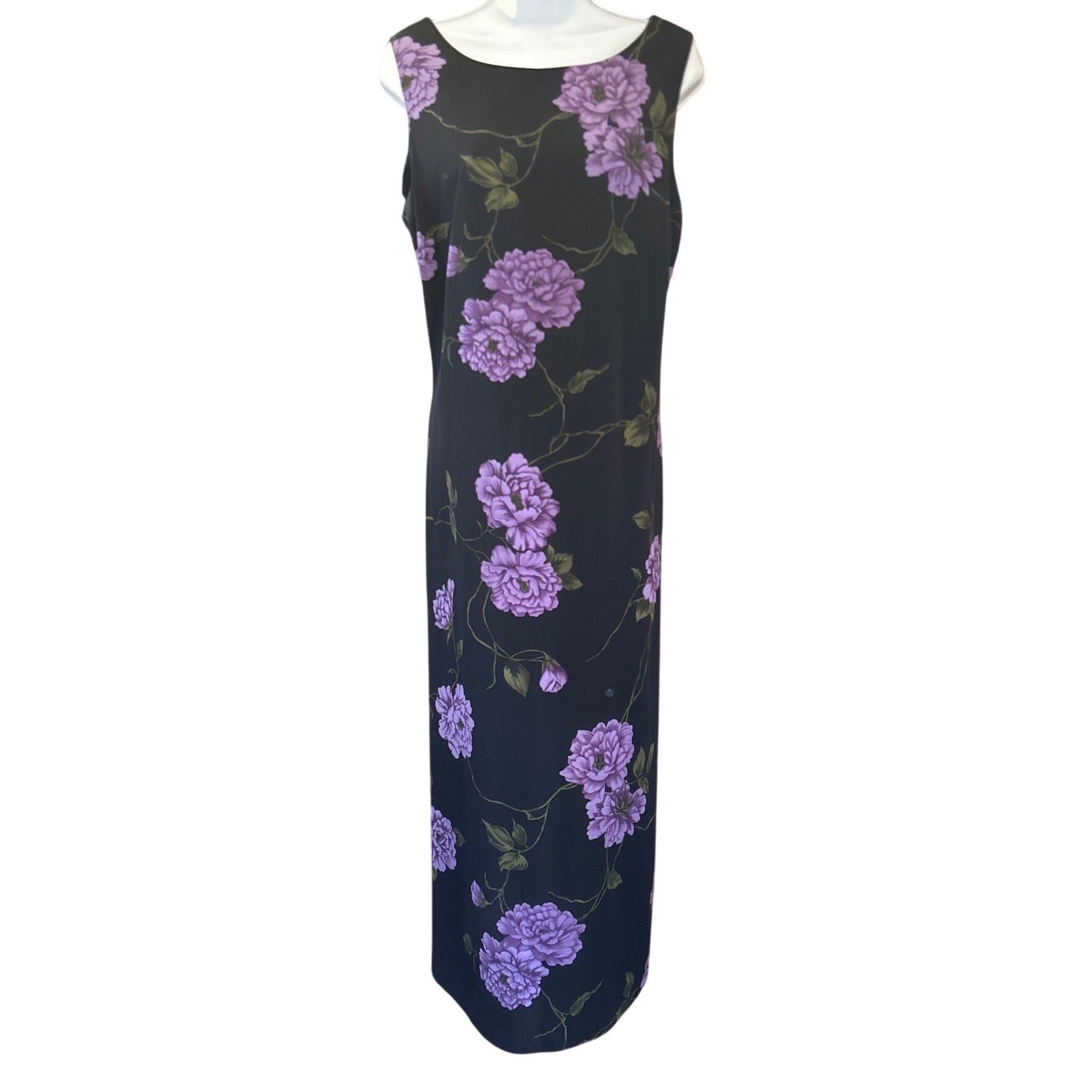 Vintage 90s Studio I Maxi Dress Purple Floral Whimsigoth Romantic Goth Grunge