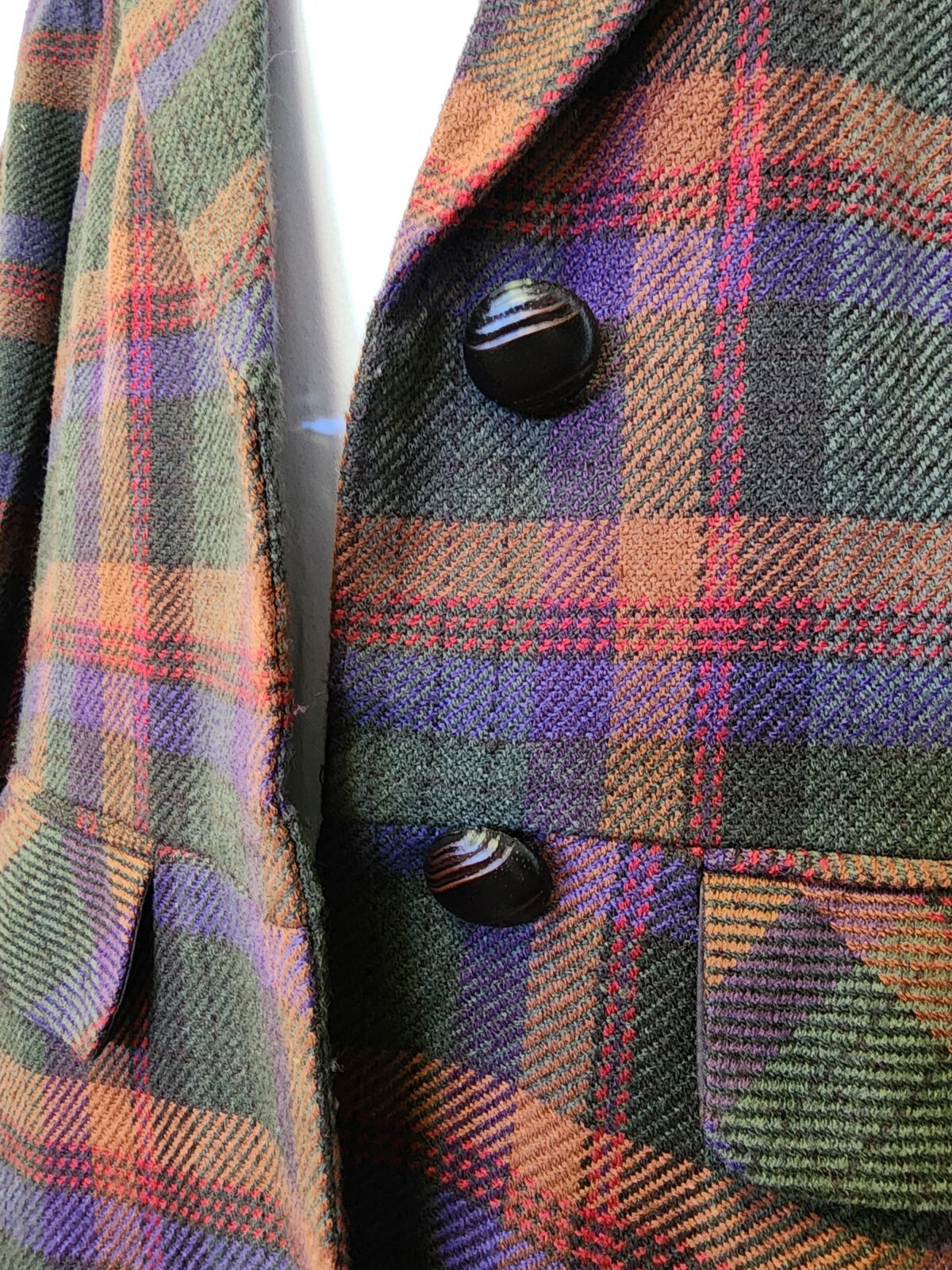 Vintage Notations M Blazer Jacket Plaid Pockets Old Money Academia Granny