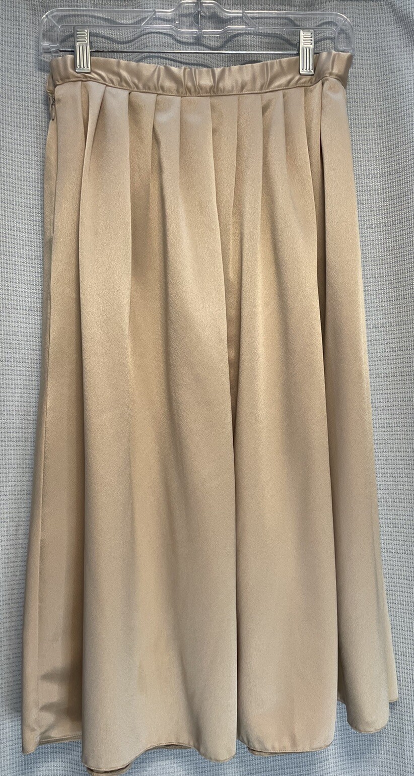Vtg Caron Chicago Slip Skirt Camisole Blouse Top Sz 10 Champagne Gold USA Made