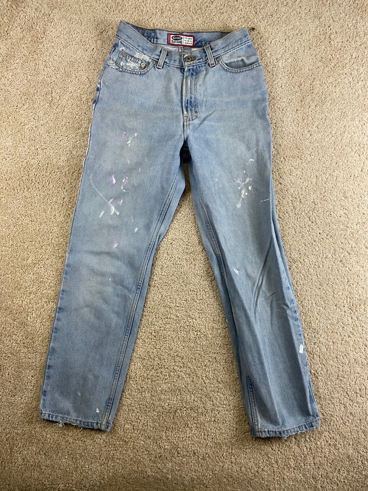 Vintage Old Navy Jeans Womens 27×28 Denim Cotton Distressed High Rise Blue