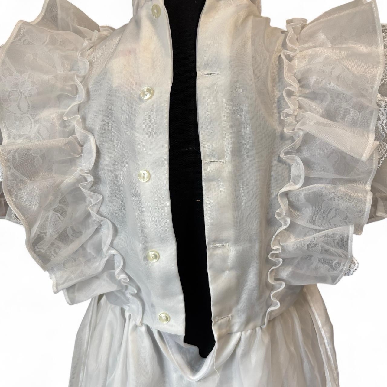 VTG 80s Kandy Ann Coquette Cottage Core Ruffle Midi Sunday Best Dress
