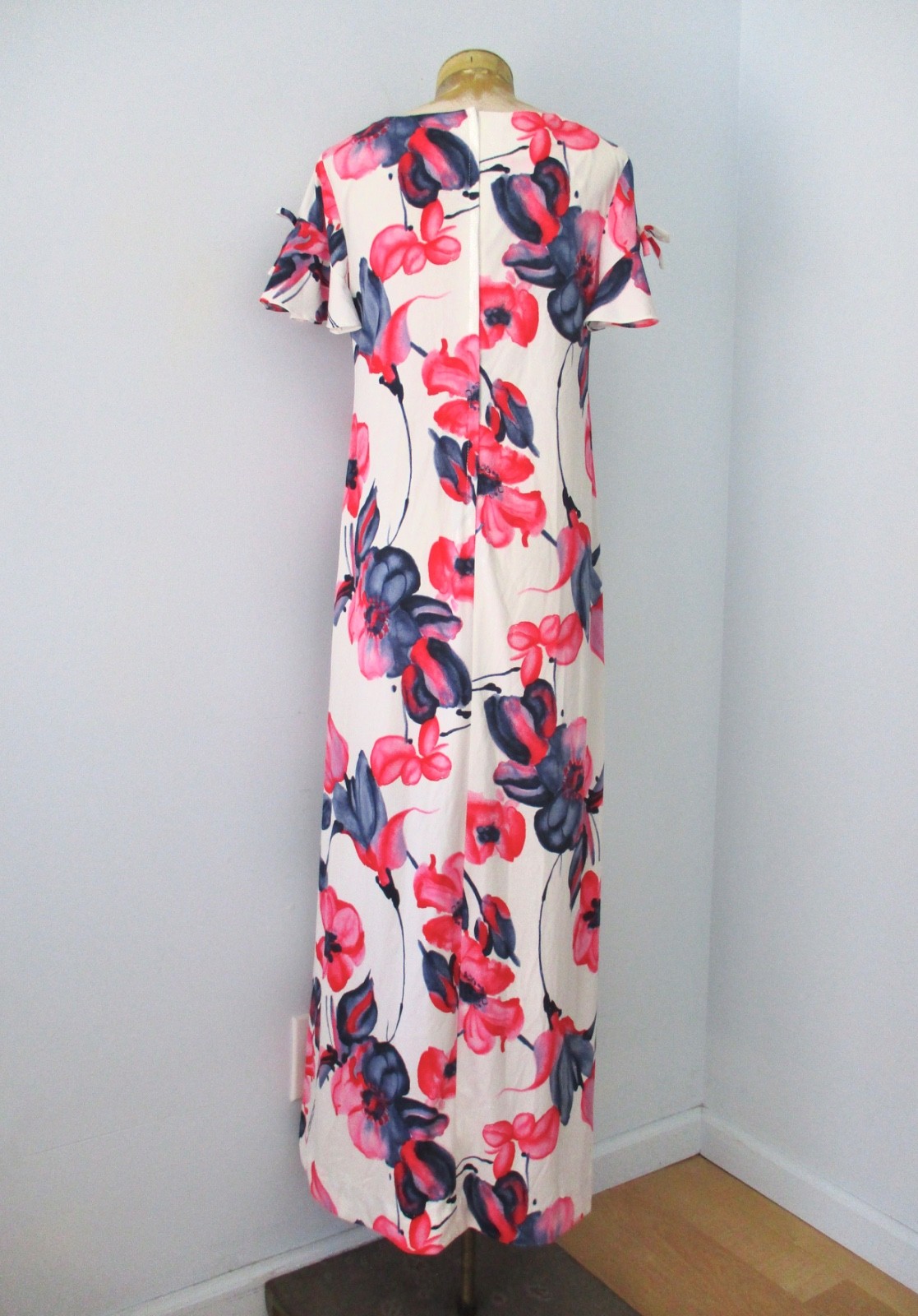 Vtg 60s 70s Liberty House Tropicana Hawaii Maxi Luau MuuMuu Dress Poly Knit S/M