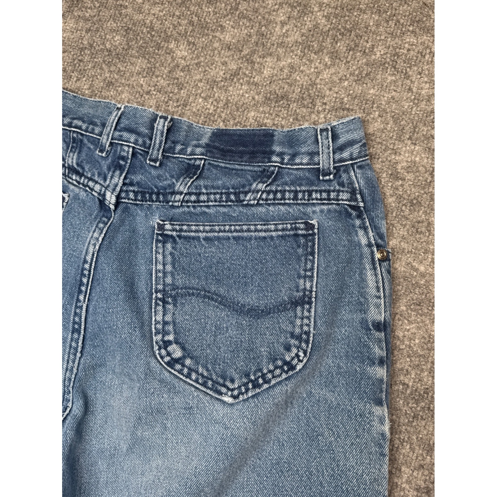 Vintage Lee Womens Jeans Size 16 Petite High Rise Tapered Denim USA