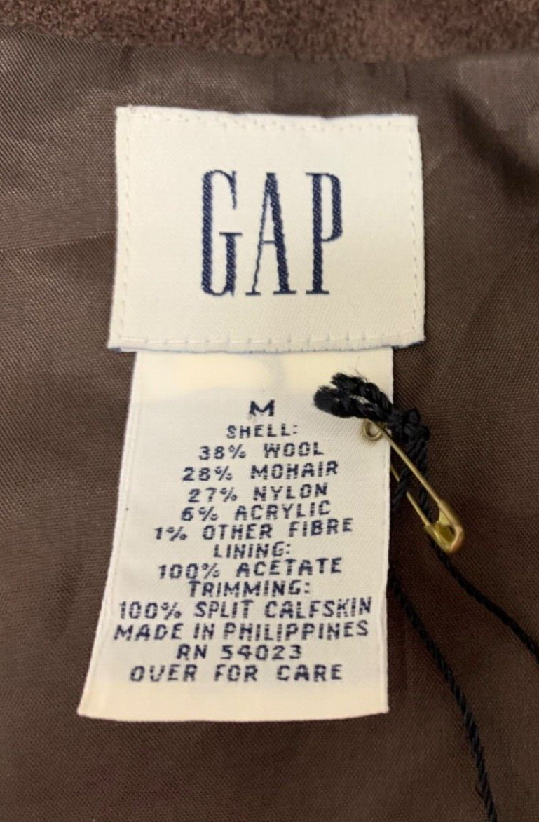 vtg Gap vest size M & pants size 4 menswear brown Plaid wool blend calfskin EC