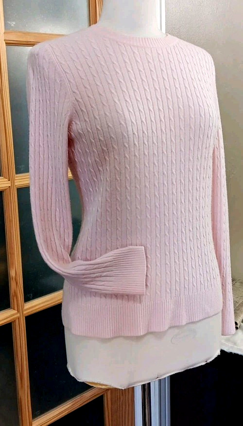 Vintage Designers Originals Luxelon Sweater Top Soft Pink Pullover Womens Sz M