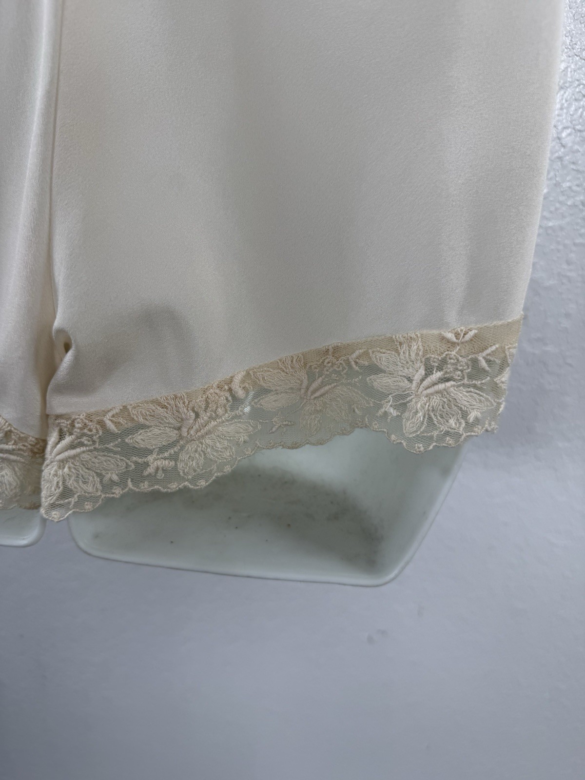 Vintage BONNIE STRAUSS Satin Lace Teddy Romper Edwardian Victorian Lingerie S
