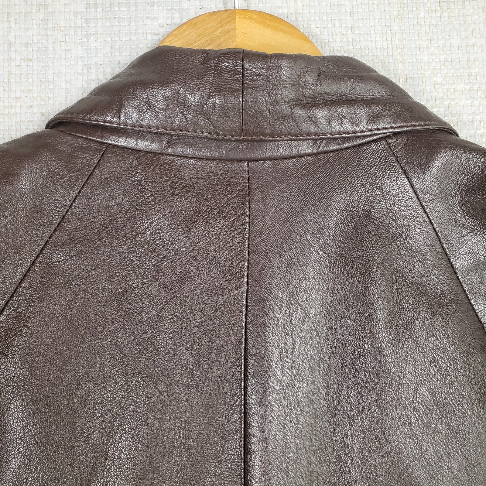VTG ANONYMOUS Womens Size Medium Leather Shawl Collar Chore Barn Coat Jacket