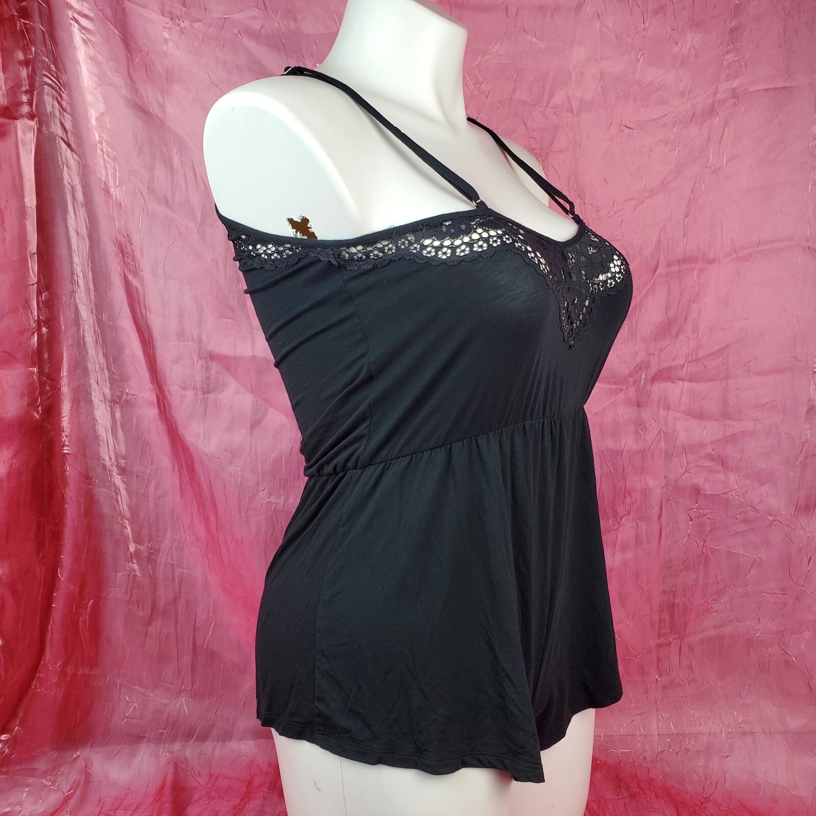 Victoria Secret Black Stretch Lace Teddy Romper Playsuit Sz M Pin Up Bombshell
