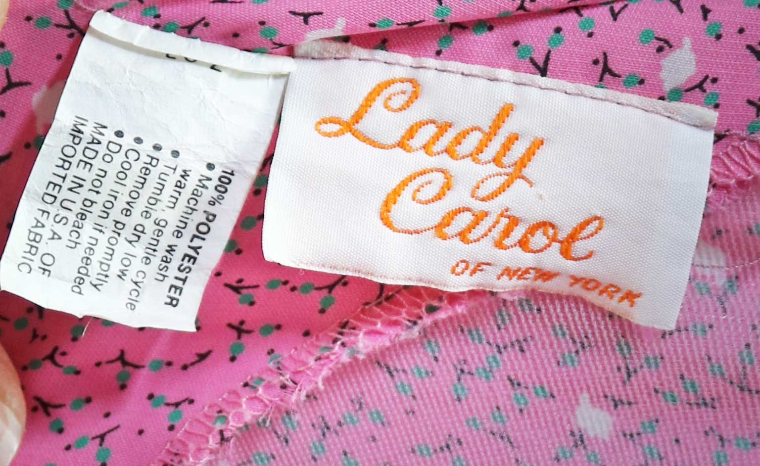 1980s Vintage Secretary Dress Pink Floral Chiffon Print Lady Carol Coquette 12