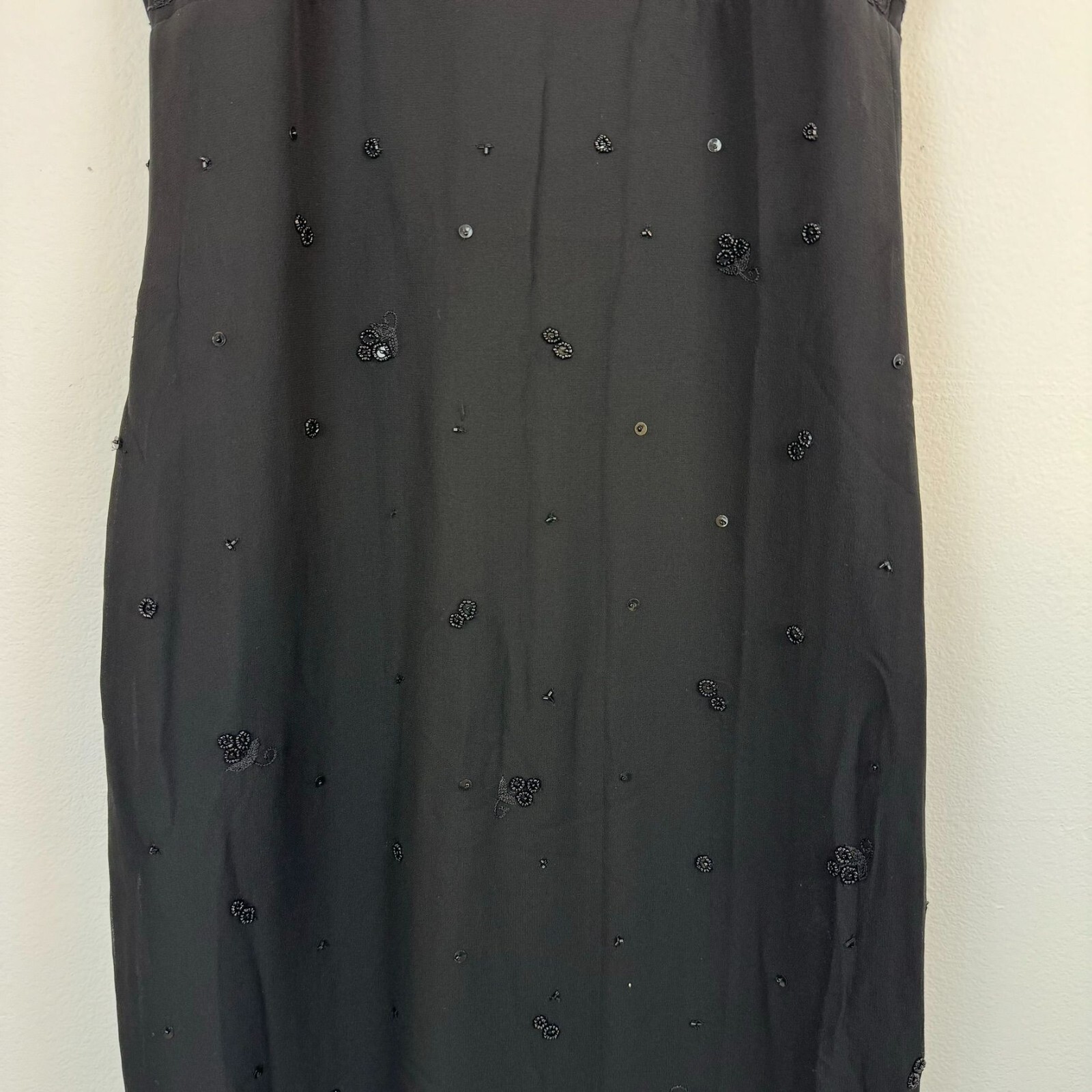 VTG Vintage Phoebe Silk Black Sequin Formal Midi Maxi Dress 8 (6)