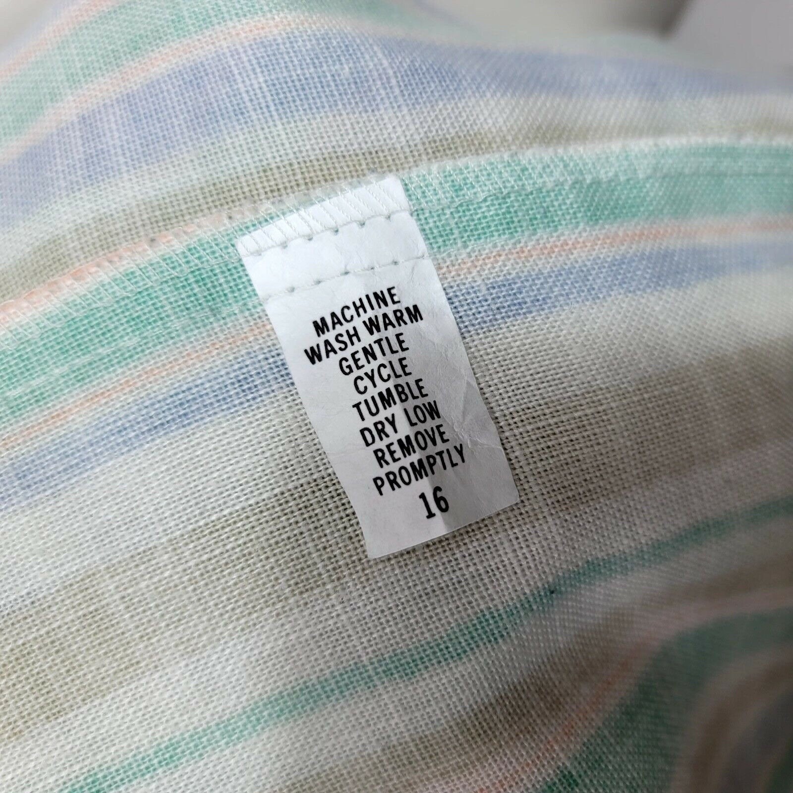 Cape Cod Match Mates Womens 16 Striped Linen Blend Blazer Jacket Made USA