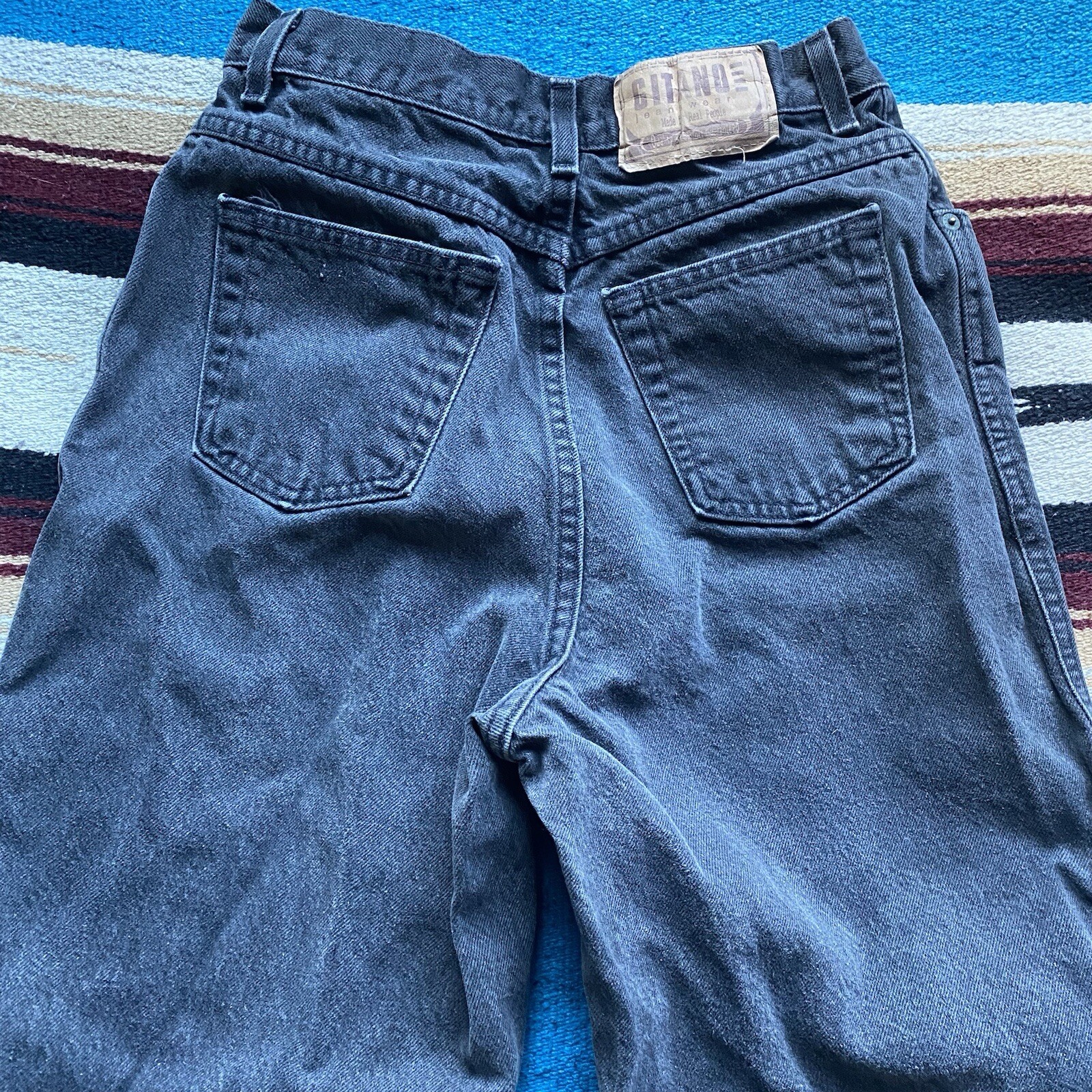 Vintage Gitano Charcoal Denim Jeans. Size 12 Tall. Tapered Leg. 27/31. 80’s