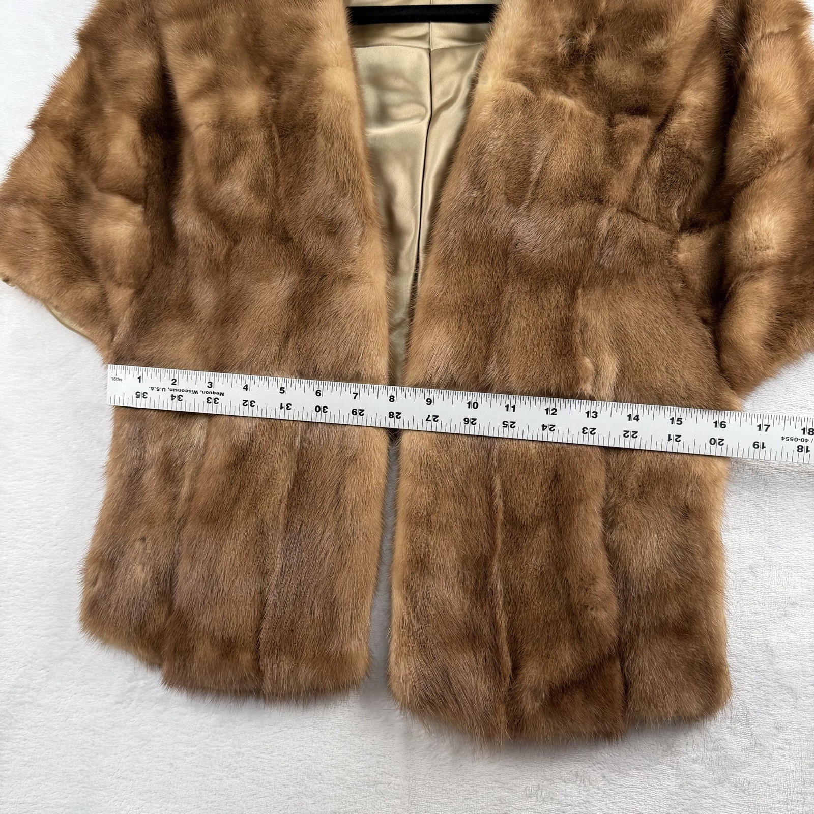 Vintage 1950s Real Fur Stole Cape Brown Mink Fur Shawl Wrap Old Hollywood Glam