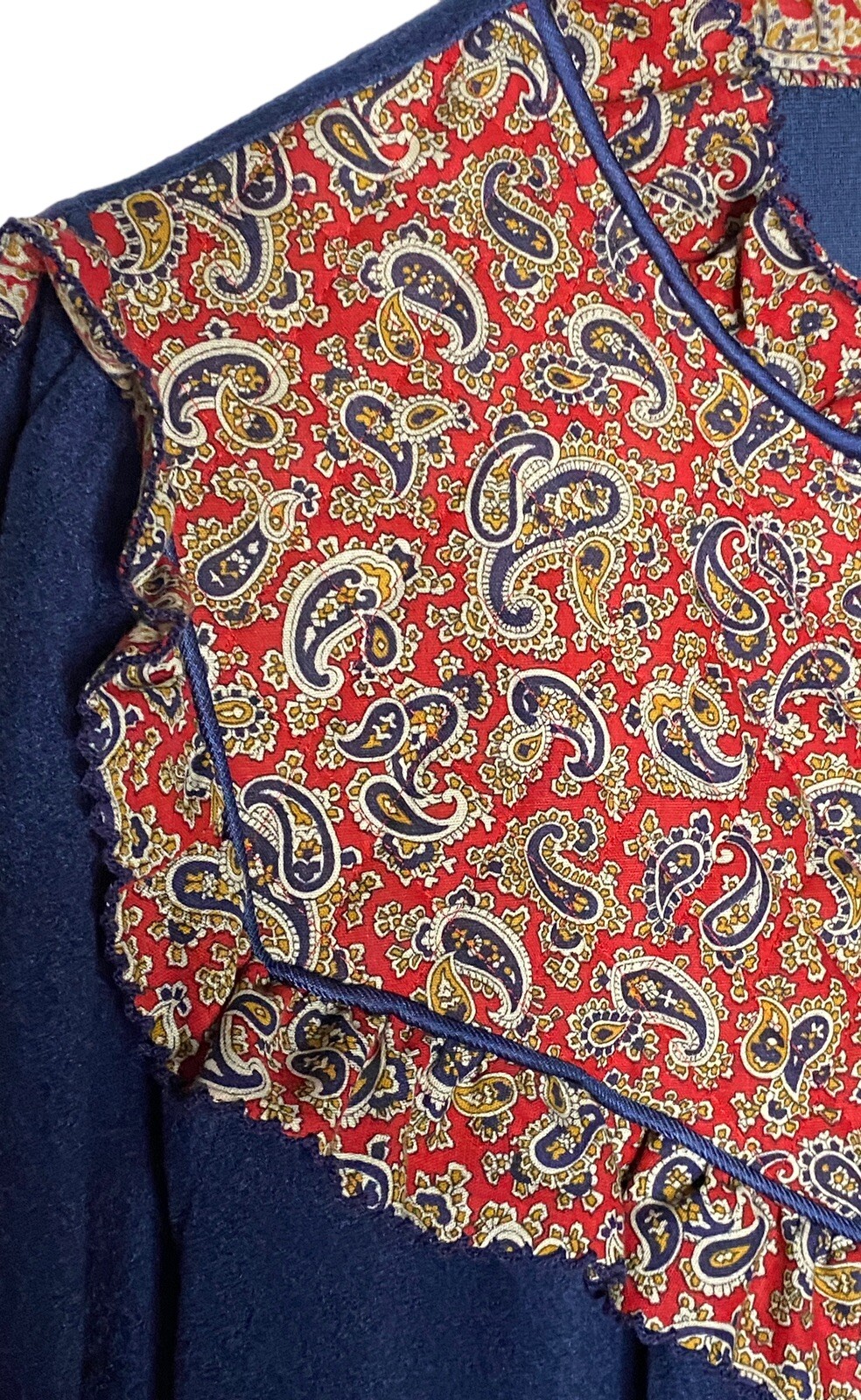 Vtg Nightgown Raymond Halpern Loungewear USA Vintage Paisley 1970s 70s