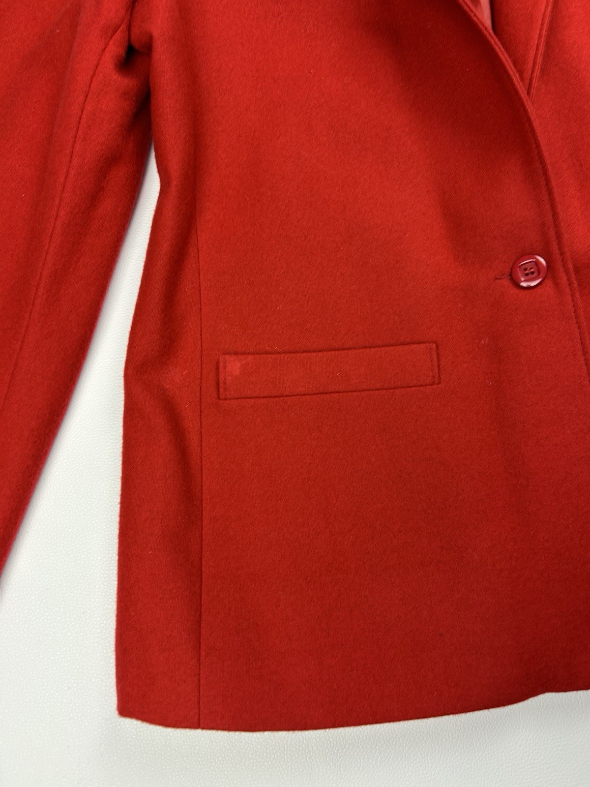 VTG 80s Women’s Blazer Red Size 10 USA Made Wool Blend Tailored Retro Classic