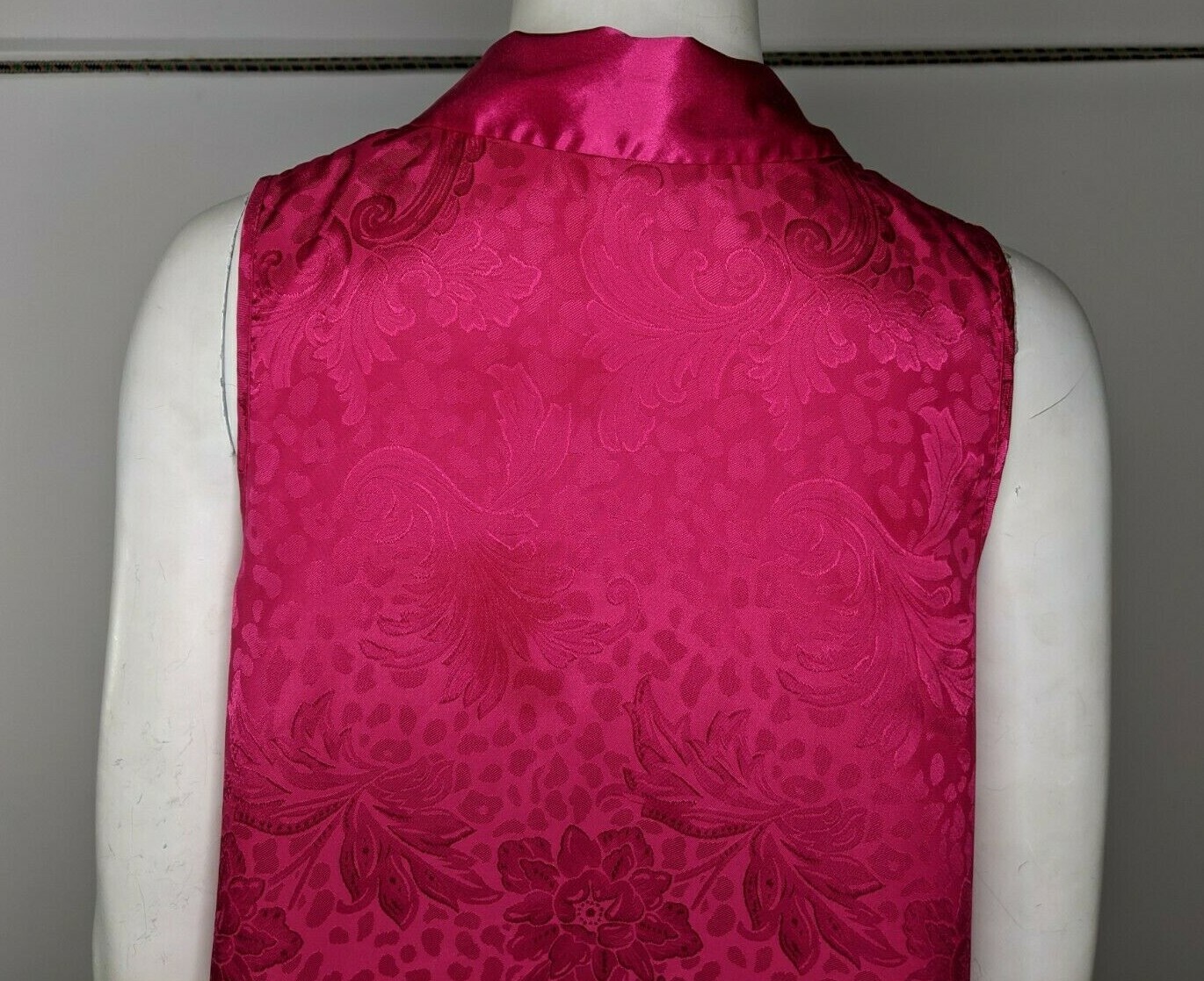 Shirt Satin Pink Vintage Pajama Lingerie Nightgown Chemise Button Sleepwear S