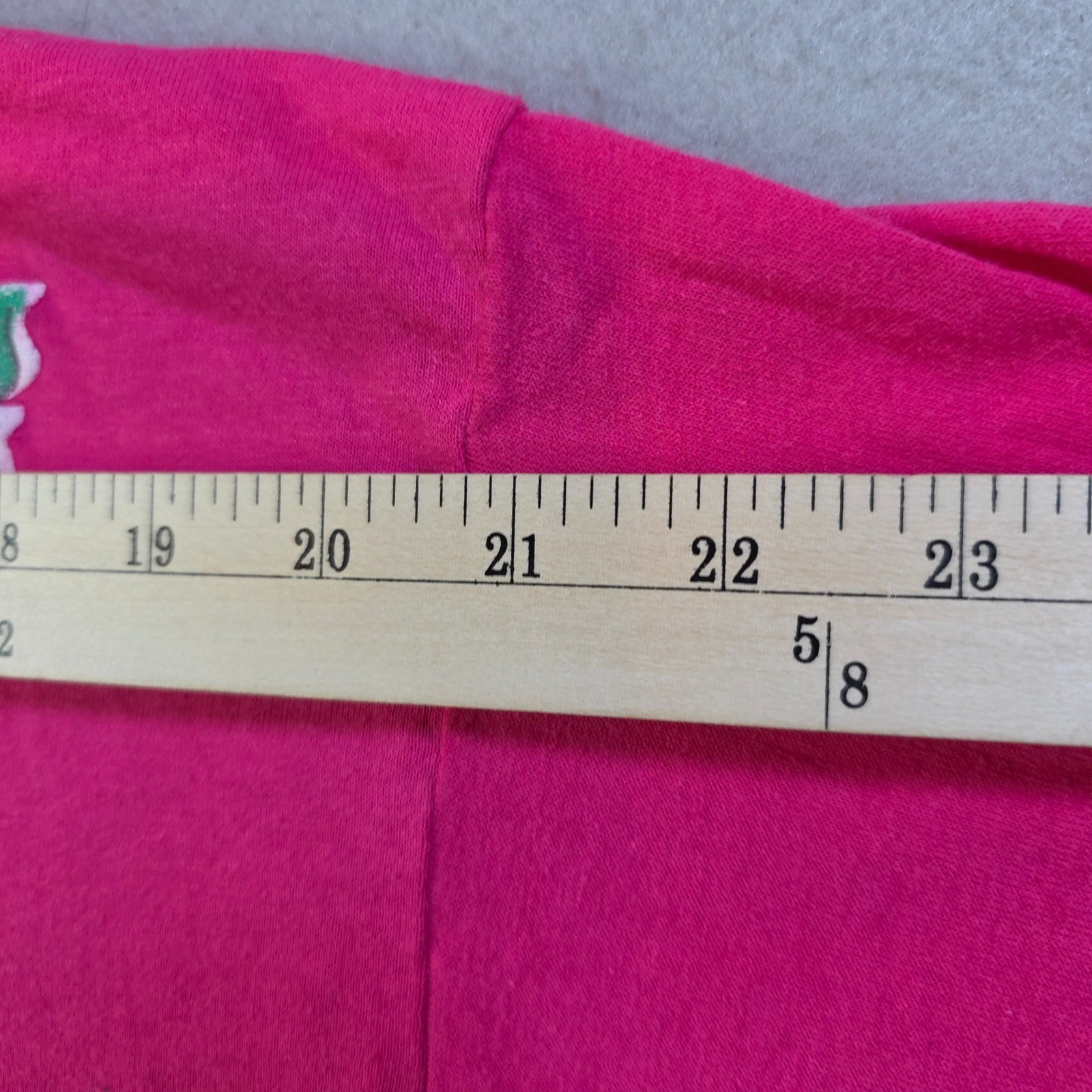 Vintage American Dreams Hot Pink Floral Puff Print T-Shirt Short Sleeve 90s