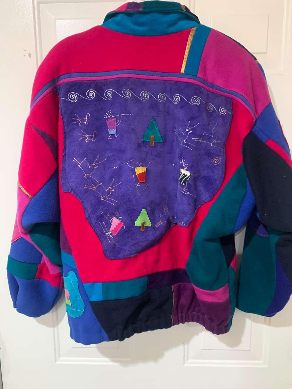 Vtg SFR Santa Fe Re-Creations Western Patchwork Fringe Jacket Denim Cowgirl M