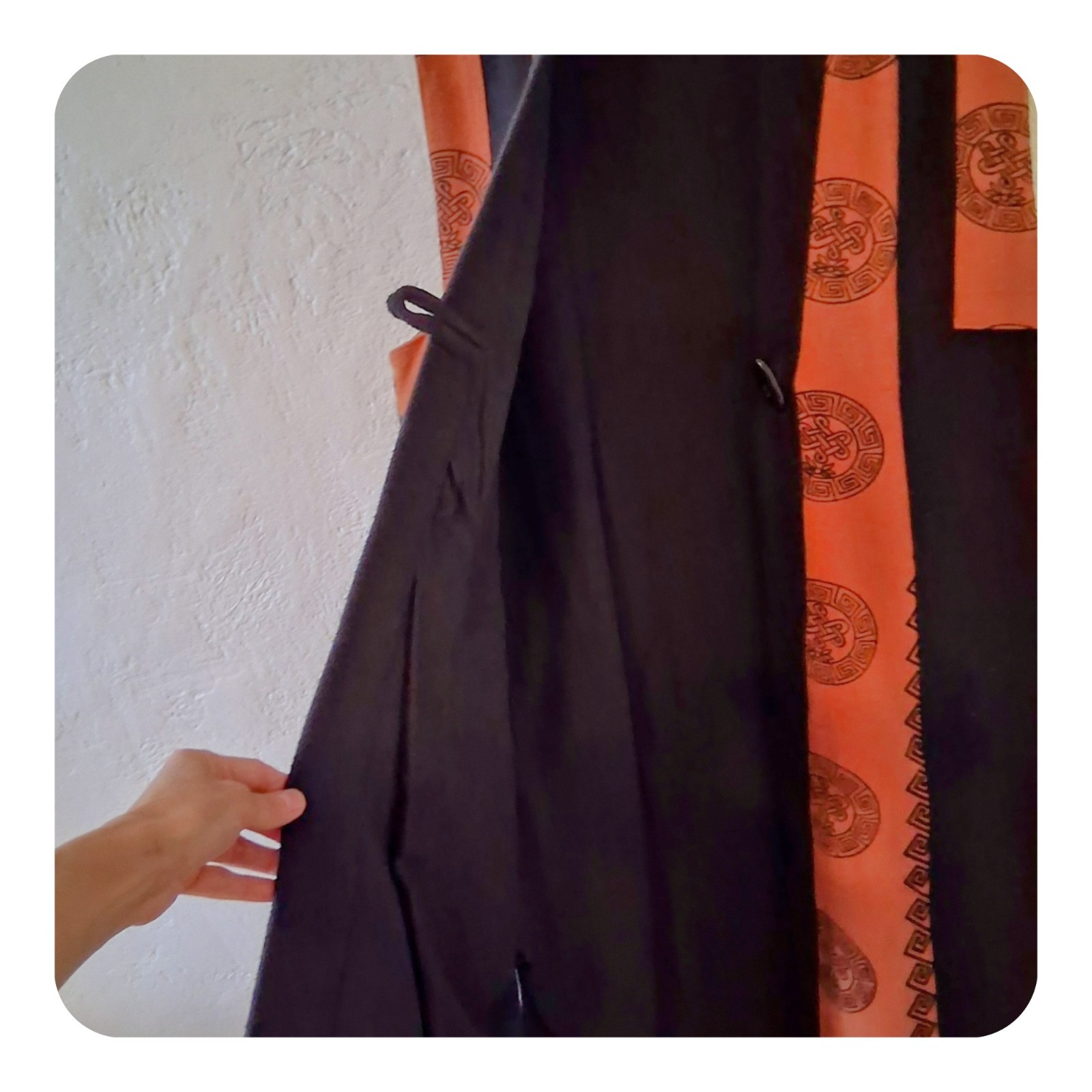 Vintage Ganesh Nepal Quilted Long Vest Duster Tibetan Boho Ethnic Print M