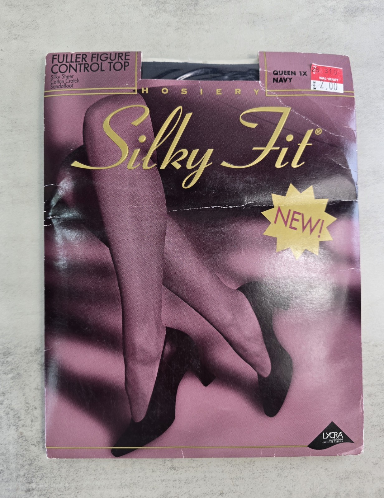 Silky Fit 1X Queen Navy Hosiery Silky Sheer Fuller Figure Control Top Sandalfoot