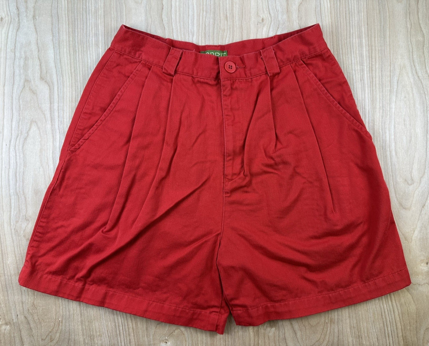 vintage 80’s ESPRIT red pleated SHORTS all COTTON size 11/12 preppy NEW WAVE
