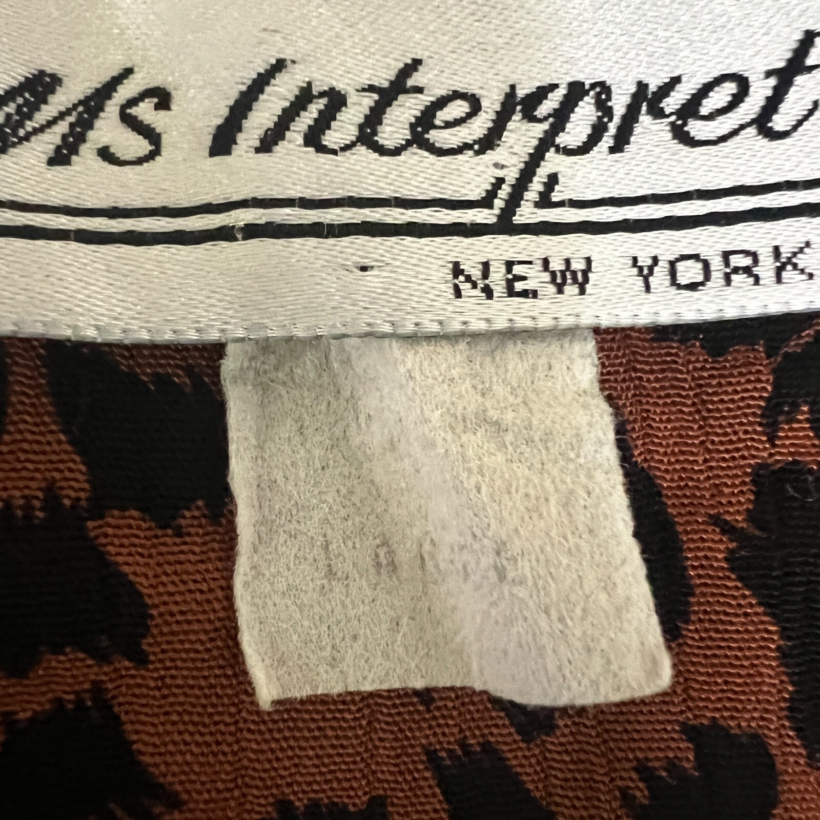 Vintage Ms Interpret New York Top and Skirt Set sz L Black Animal Print