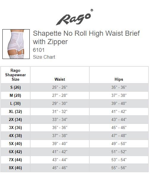 Rago Metal Zippered High Waist Pantie Girdle Style 6101
