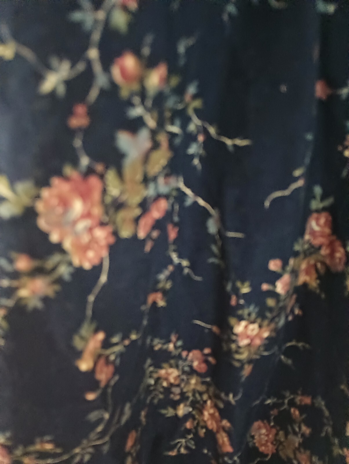 Vtg GunneSax 70s Navy Floral Midi Skirt Jrs Sz11 Pls Measure 28″ Waist READ