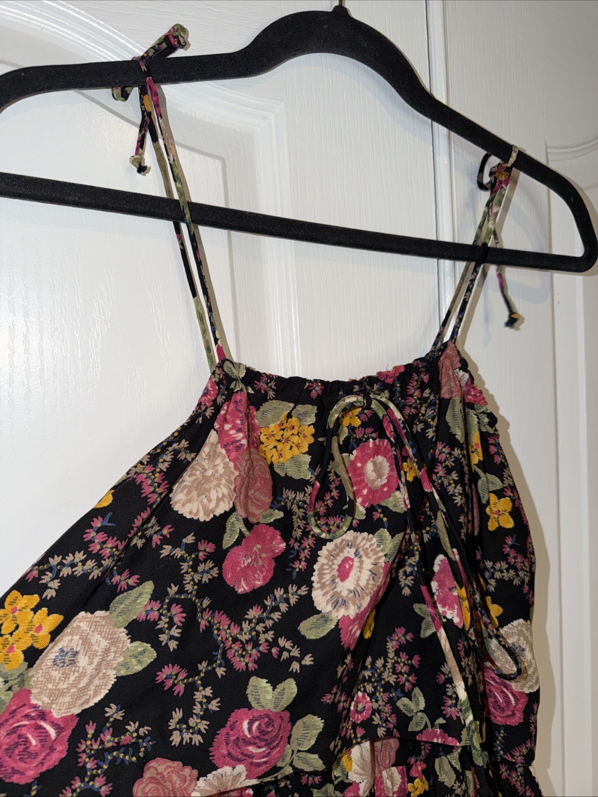 Vintage International Ladies Garment Workers Union Womens Dark Floral Mini Sz 9