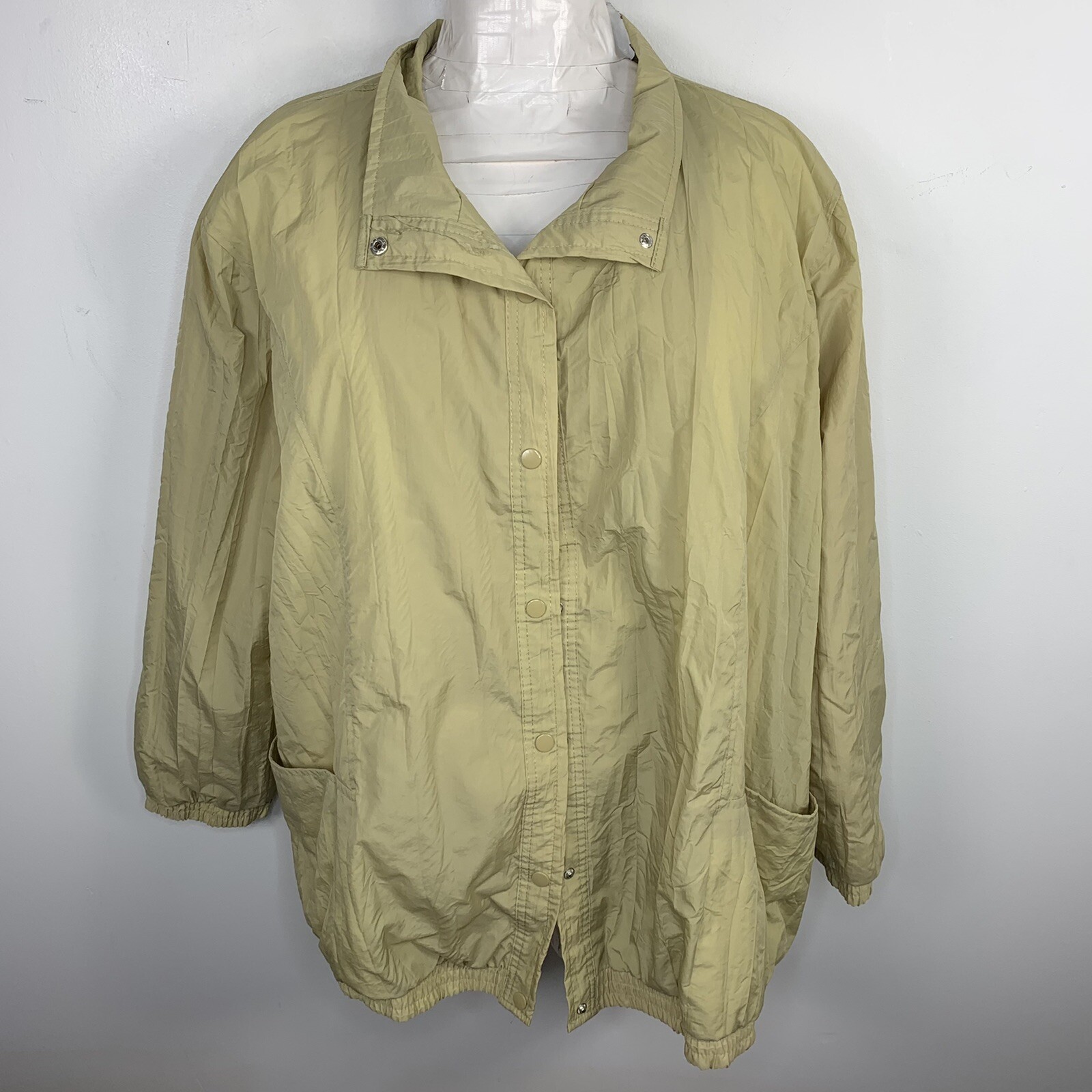 Tudor Court Sage Windbreaker sz 3X Long Sleeve Snap Front Normcore VINTAGE HY52