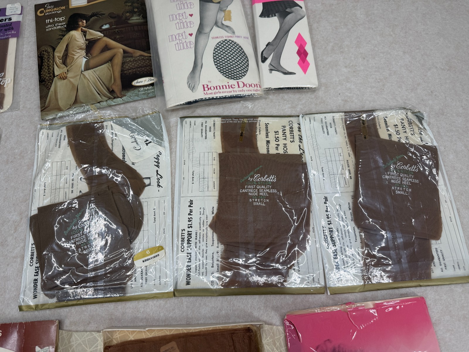 12 Pc Vintage Nylon Stockings Hosiery Lot NOS Sears Corbett Bonnie Doon Powers
