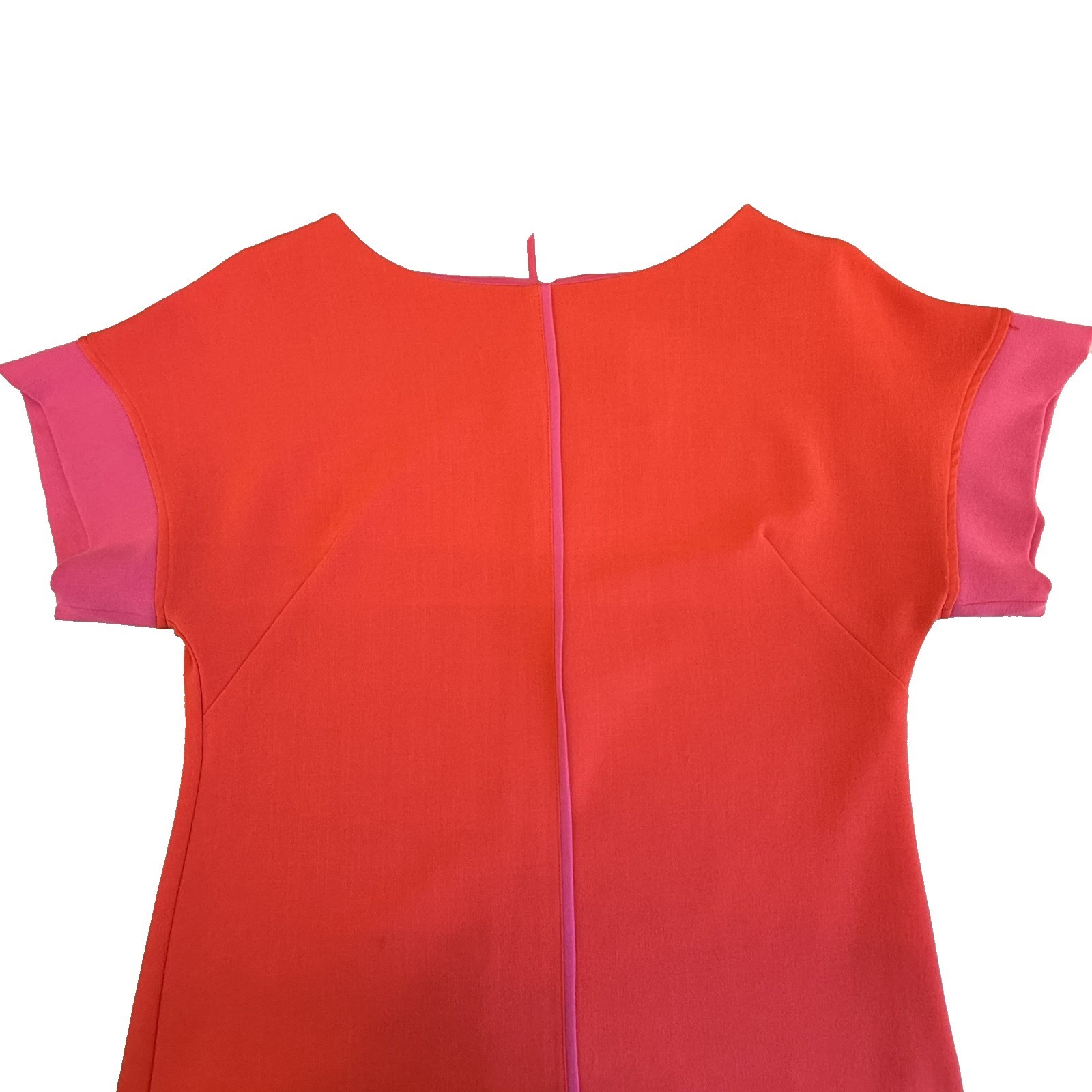 VTG J Taylor Colorblock Dress Red Pink Shift Mod Career Cocktail Party Medium M