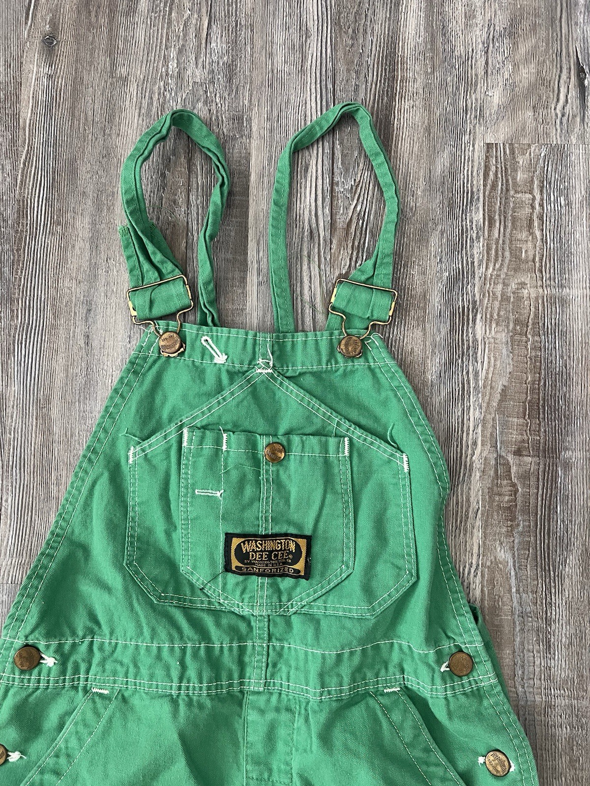 VTG 70s Washington Dee Cee Sanforized USA Made Overalls Green