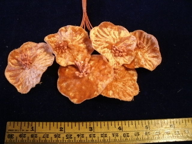 Millinery Flower Round So Soft Velvet Pumpkin Frost Y10