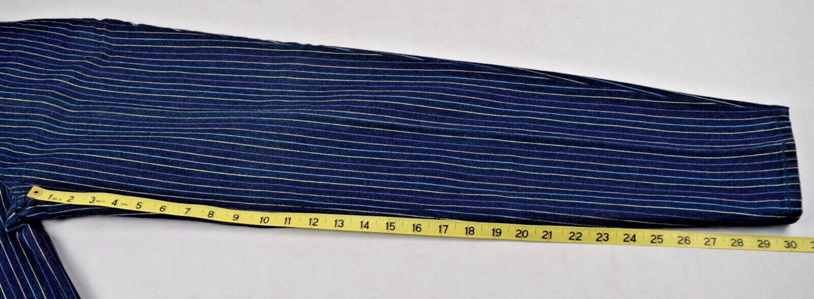Vintage Jeans Sergio Valente W26 L31 80s Blue Pastel Pinstripes High Waist NWT