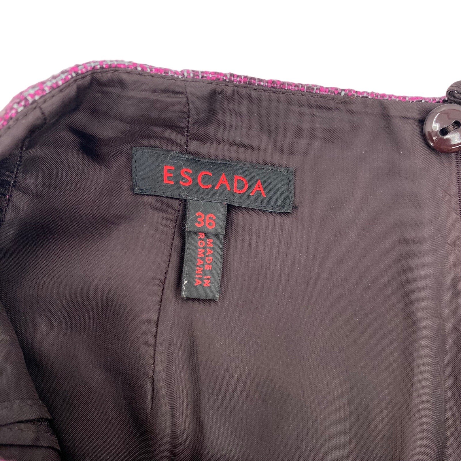 ESCADA Pencil Skirt Size 36 Wool Silk Purple Tweed Lined Chic Career