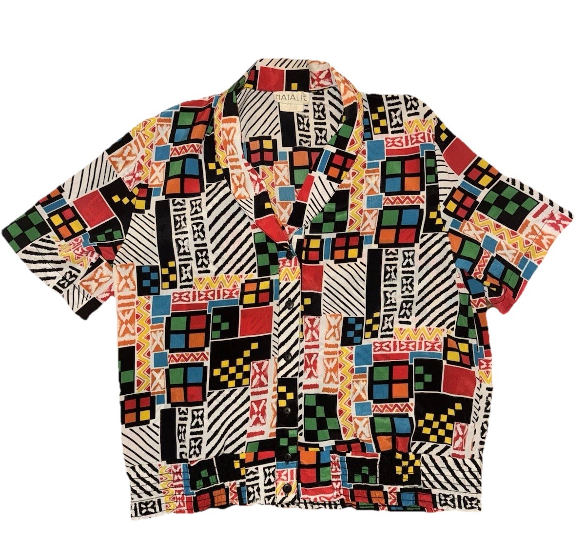 Vintage Natalie 80s Retro Button Up Shirt Women’s Size 8