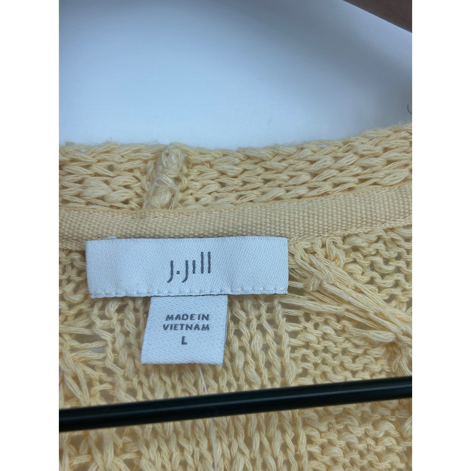 „NWT” J. Jill Women’s Cable Knit V-Neck Sweater In Sunshine Yellow- Size Large