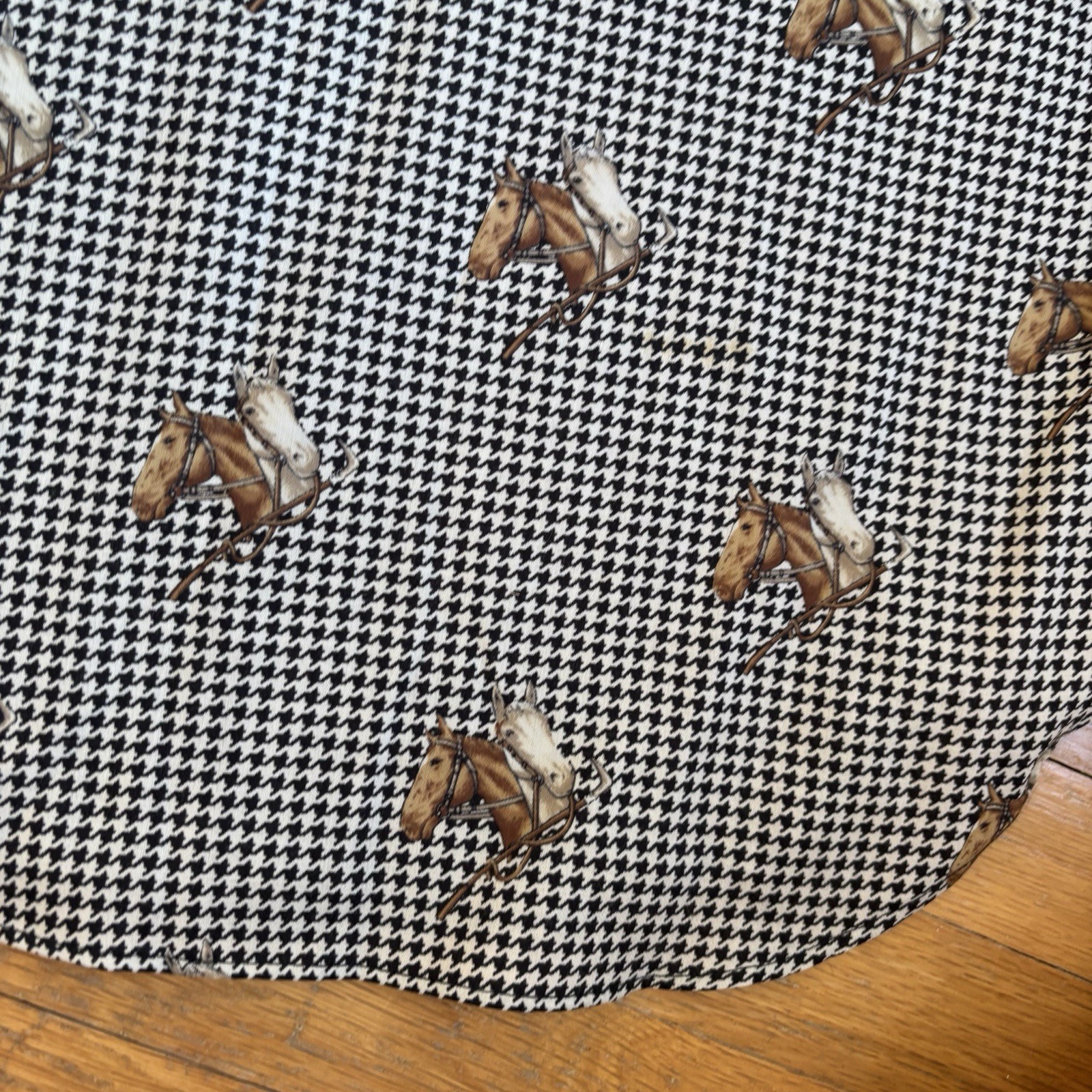 Vtg 80s-90s RALPH LAUREN EQUESTRIAN Horse Print Shirt Button Down Womens 10